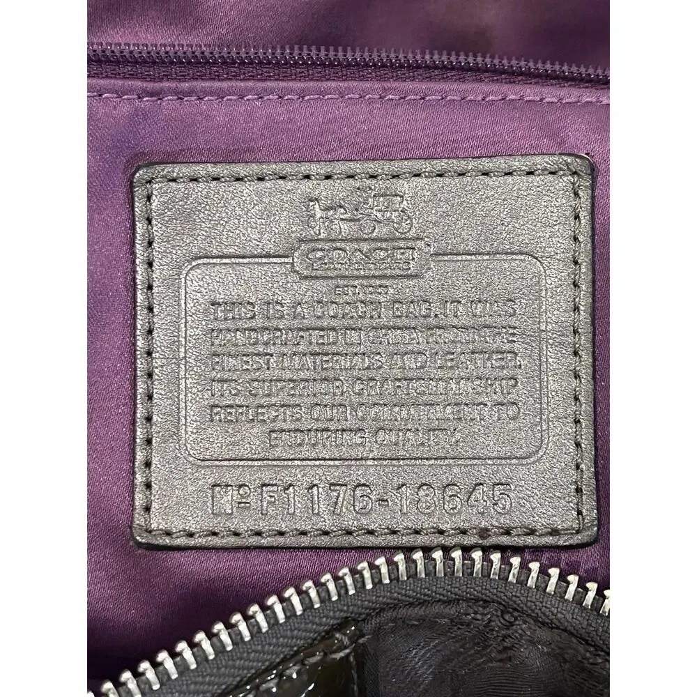 Coach Op Art Madison Lindsey Large Gray Handbag Satchel Tote